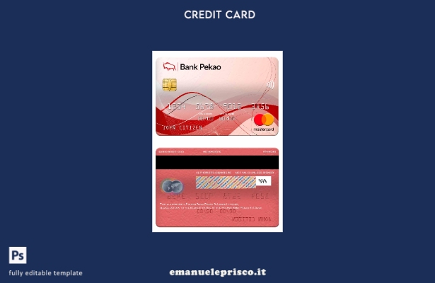 modello di carta mastercard bancaria in stile verificato Polonia Bank Pekao S.A